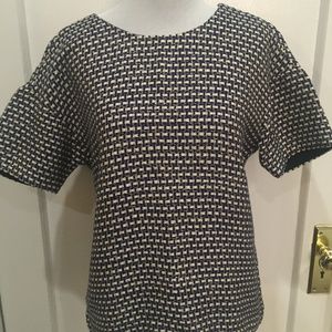 J.Crew Tweed Bow Shirt Top (Sz 0)